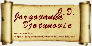 Jorgovanka Đotunović vizit kartica